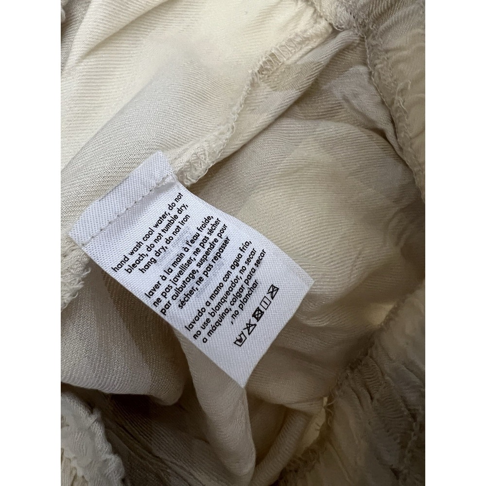 WeWoreWhat Ivory Plaid Pull On Wide Leg Pants Size Small Sheer Resortwear Beach - Picture 7 of 11